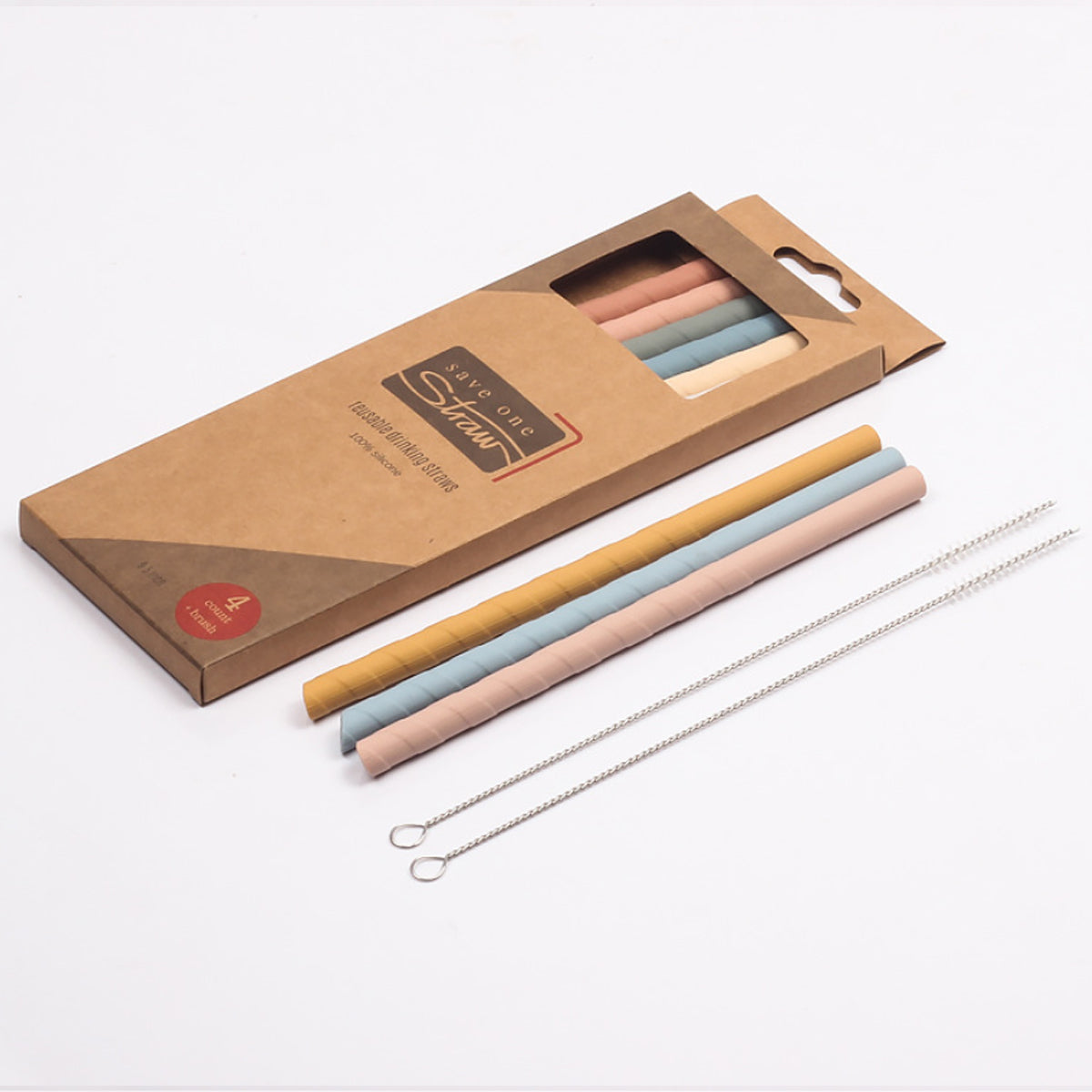 Eco Safe 8 In 1 Silicon Reusable Straws For HOT/COLD Drinks by VistaShops