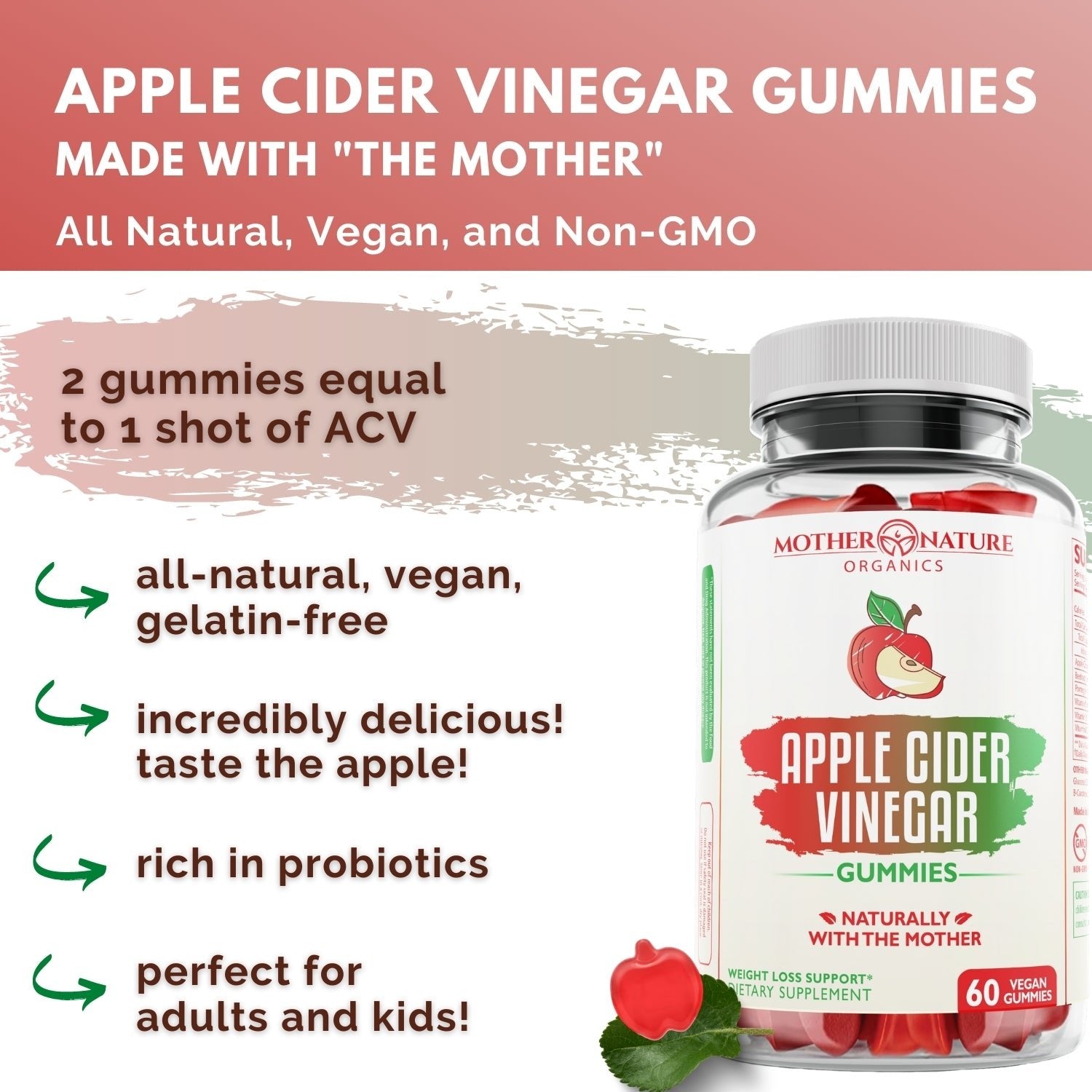 Apple Cider Vinegar Gummies by Mother Nature Organics