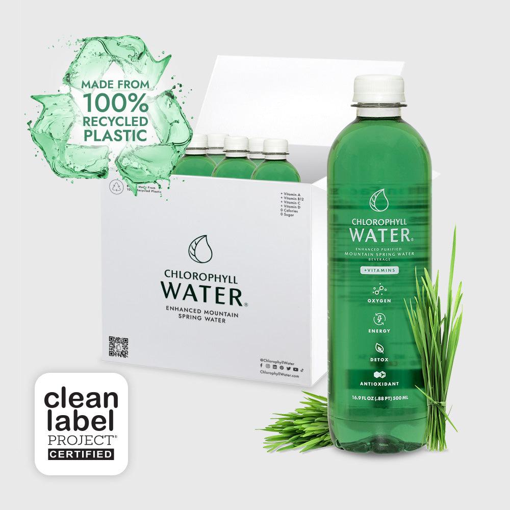 Chlorophyll Water®    (Case of 6): Purified Mountain Spring Water with Essential Vitamins by Chlorophyll Water