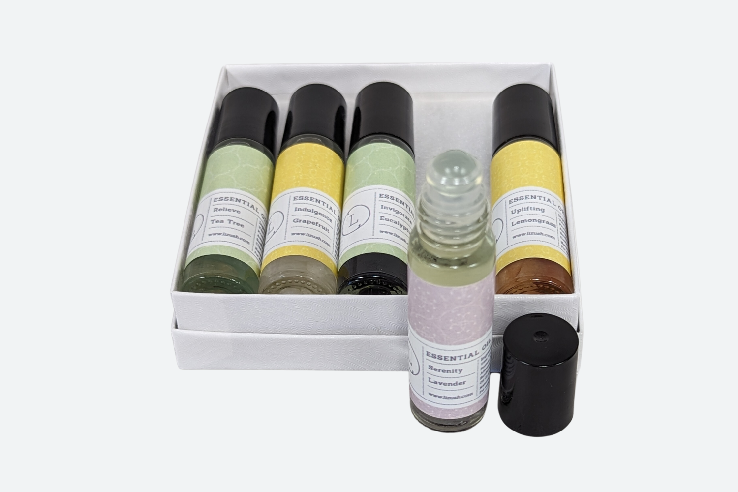 Set of Essential Oils Roll-On with Crystals by Lizush