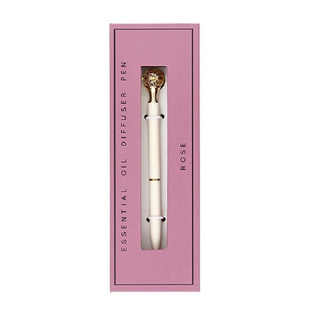 Essential Oil Diffuser Pen in Rose | Includes 1 ml of Essential Oil and 2 Lava Beads | Refillable by The Bullish Store