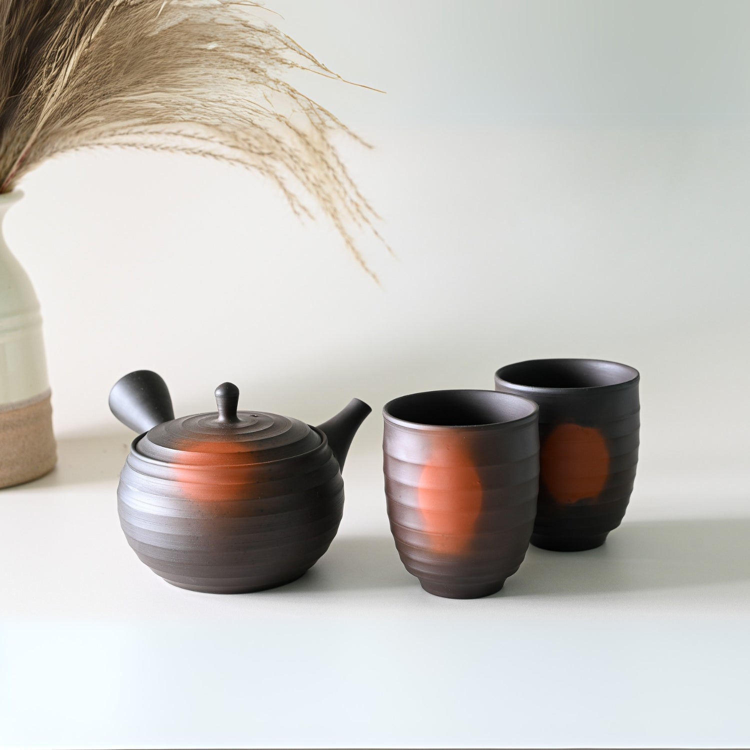 Japanese Kyusu Set - Teapot with Filters (270ml) and Two Cups by Aprika Life