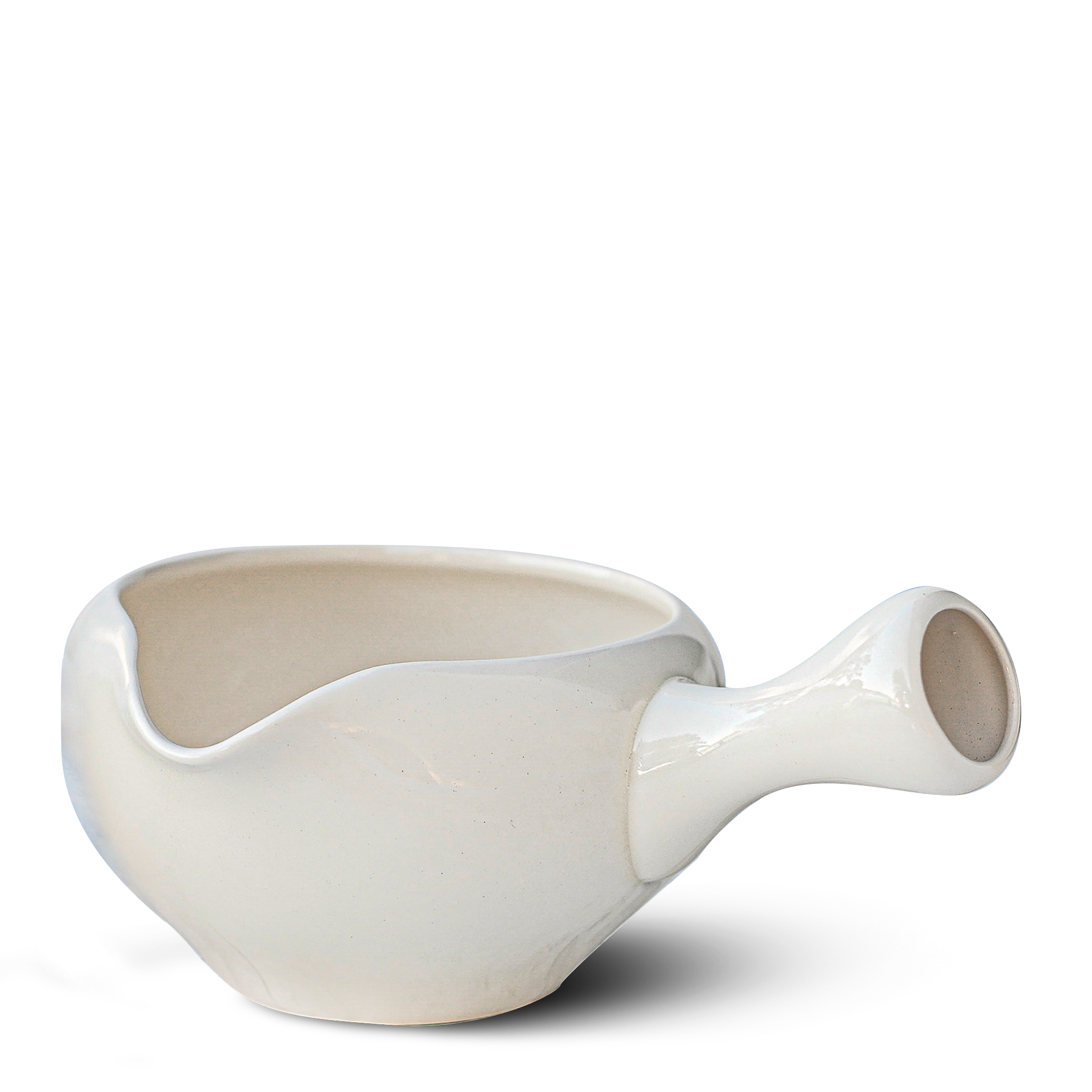 White Matcha Bowl with Spout by Aprika Life