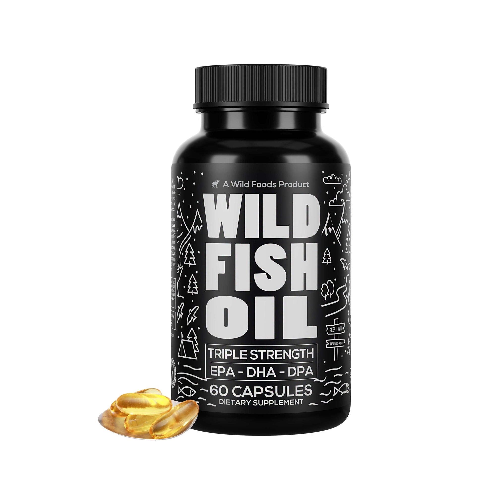 Wild Fish Oil, Omega-3 DHA, EPA, DPA, U.S. Wild Caught by Wild Foods