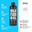 Wild Fish Oil Liquid, 16oz, Omega-3 DHA, EPA, DPA