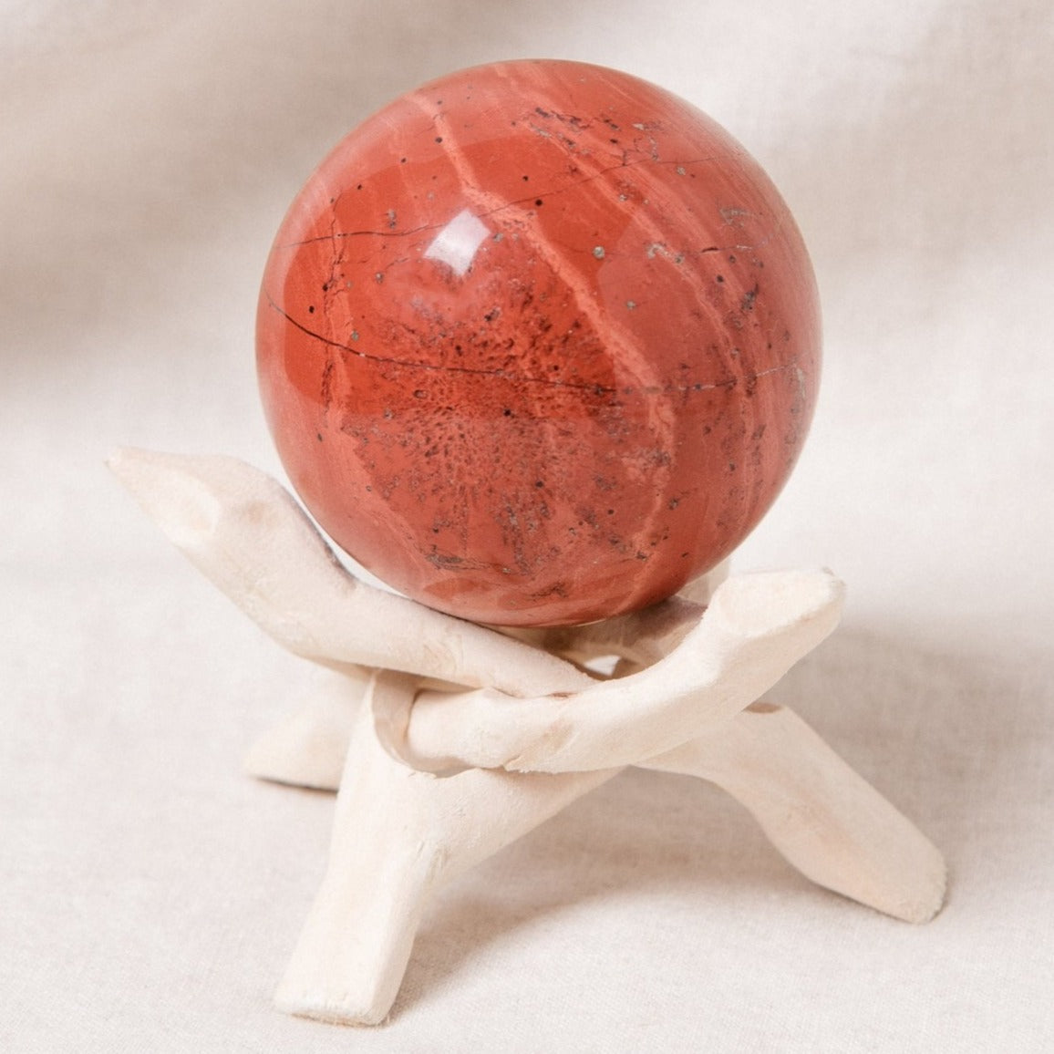 Red Jasper Sphere with Tripod by Tiny Rituals