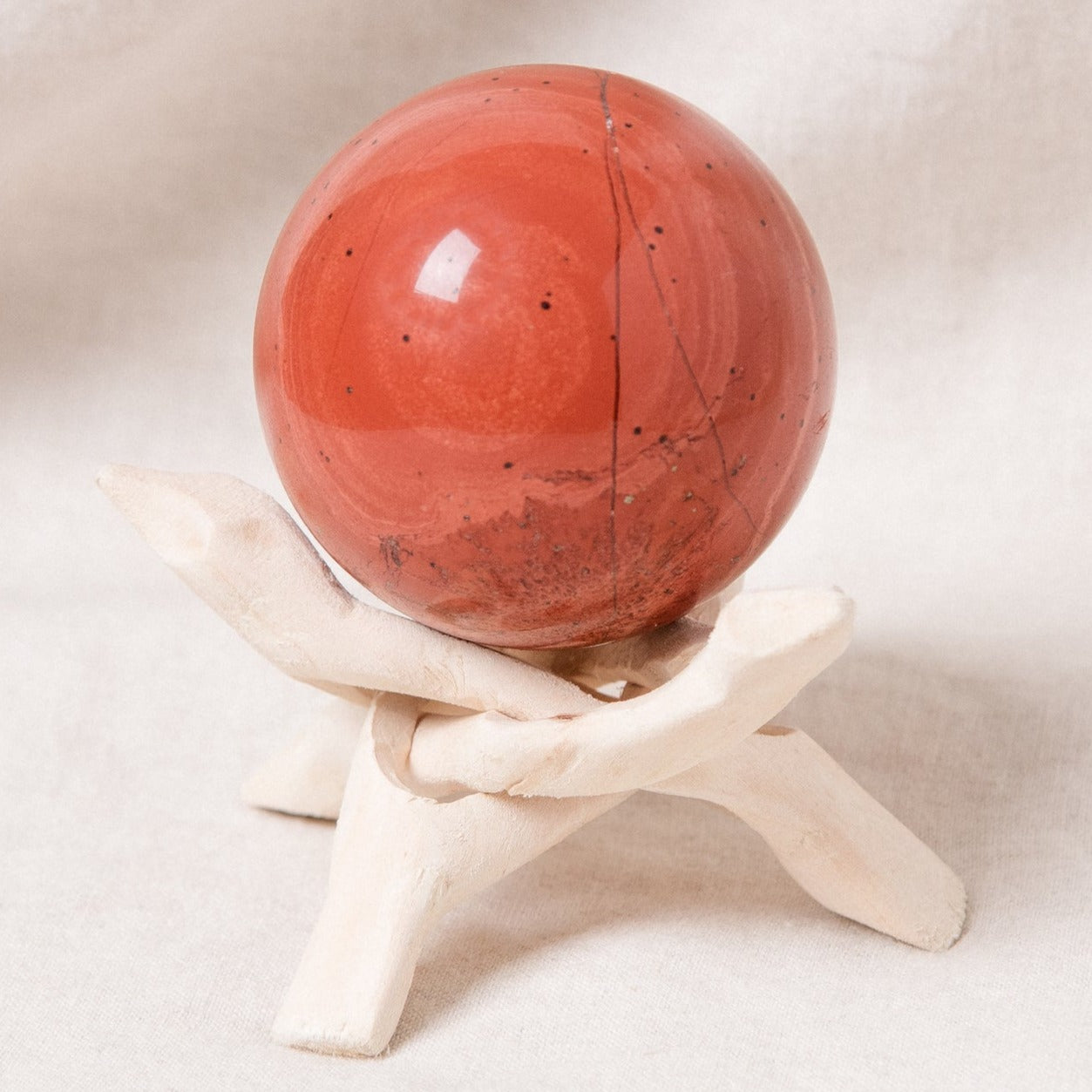 Red Jasper Sphere with Tripod by Tiny Rituals