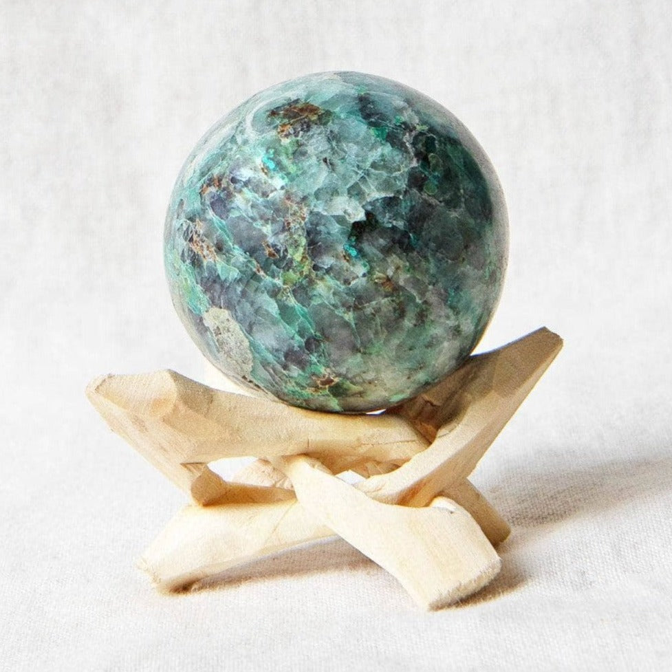 Chrysocolla Sphere with Tripod by Tiny Rituals