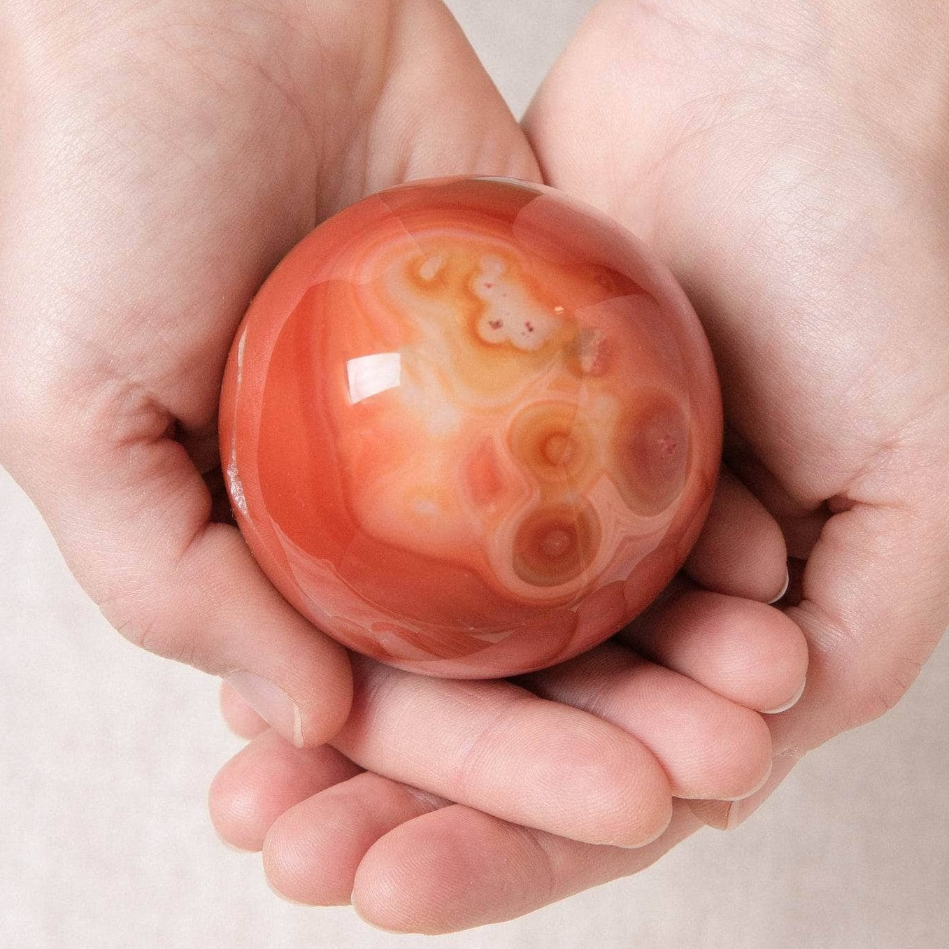 Carnelian Sphere with Tripod - AAA Premium Quality by Tiny Rituals