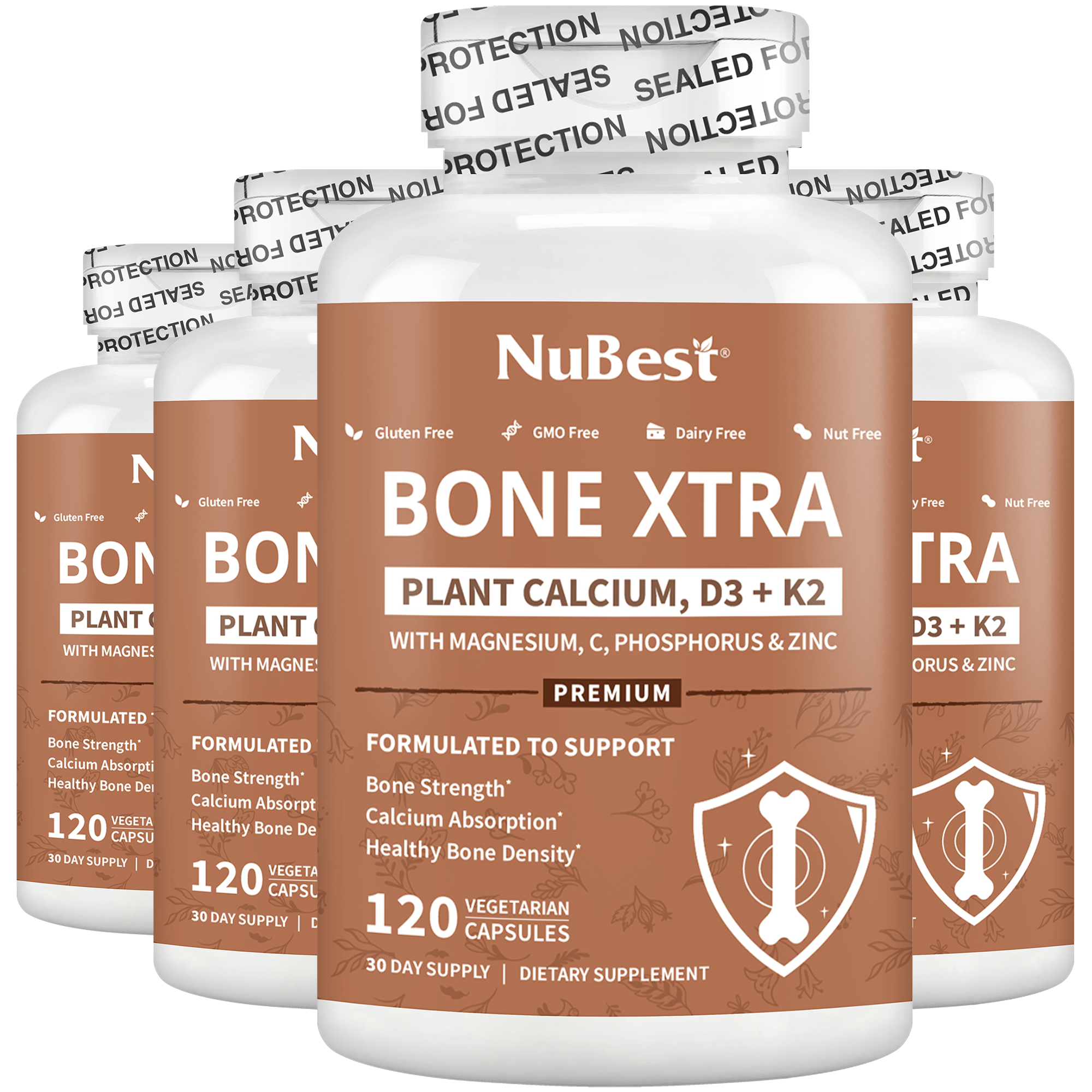 Bone Xtra, Plant-Based Formula for Teens & Adults, 120 Vegan Capsules by NuBest Nutrition®