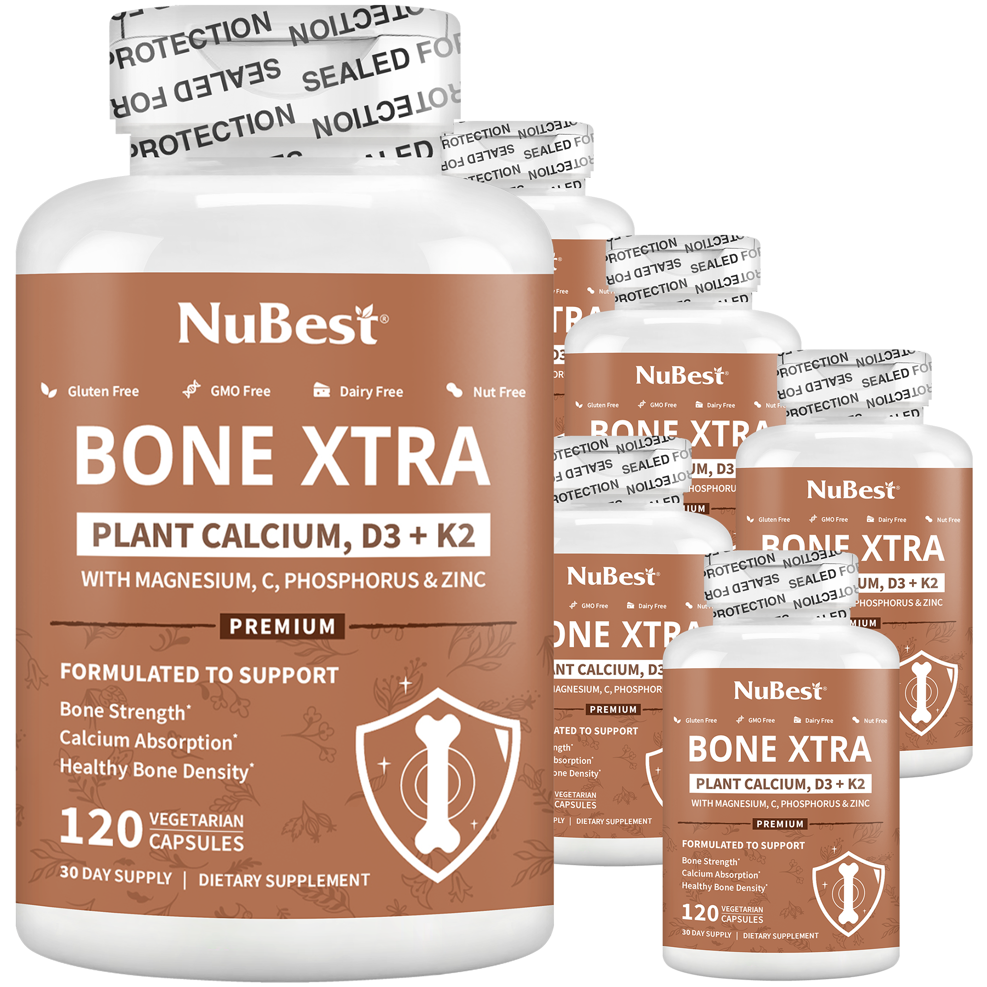 Bone Xtra, Plant-Based Formula for Teens & Adults, 120 Vegan Capsules by NuBest Nutrition®