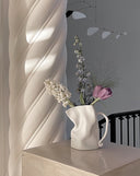 Handcrafted Nordic Style Wrinkle Pottery Jug Vase