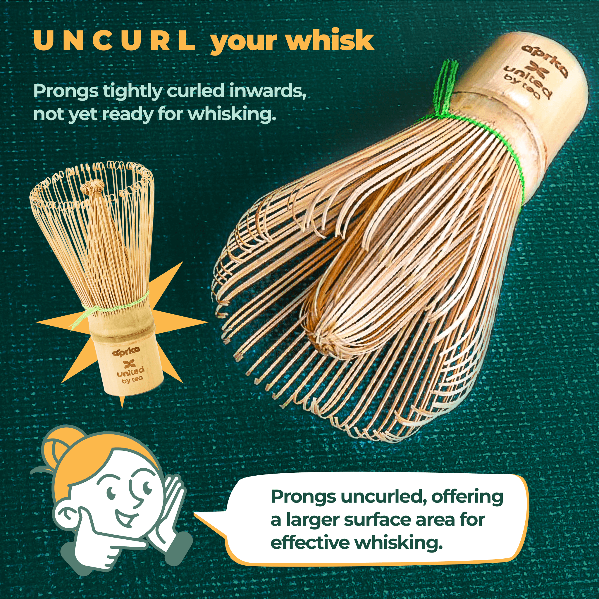 Bamboo Matcha Whisk (100 Prongs) by Aprika Life