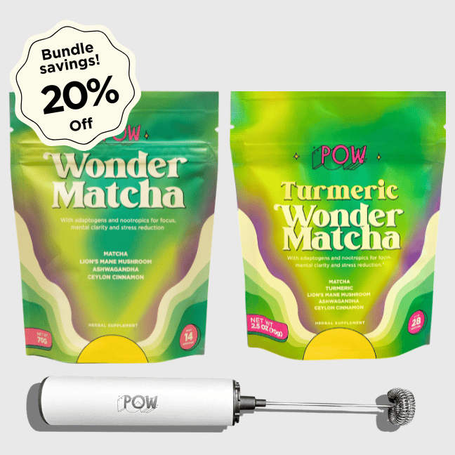 Wonder Matcha + Turmeric Wonder Matcha + Whisk Bundle (Save 20%) by Pow